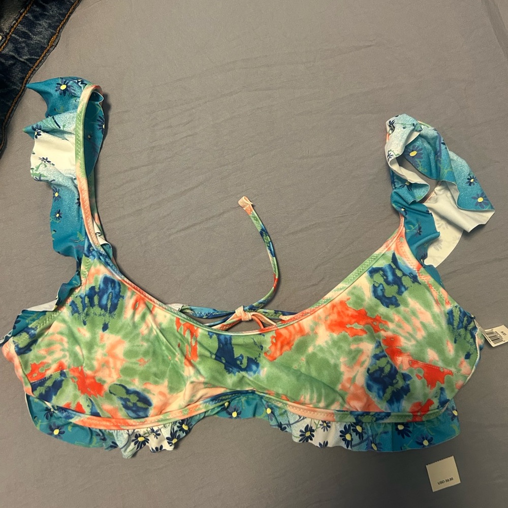 American Eagle Colorful Floral Bikini Top